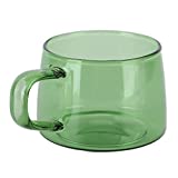 Taza de café Voluxe, taza de vidrio transparente fácil de limpiar con asa para el hogar (verde)